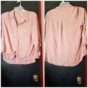 Mauve button down shirt